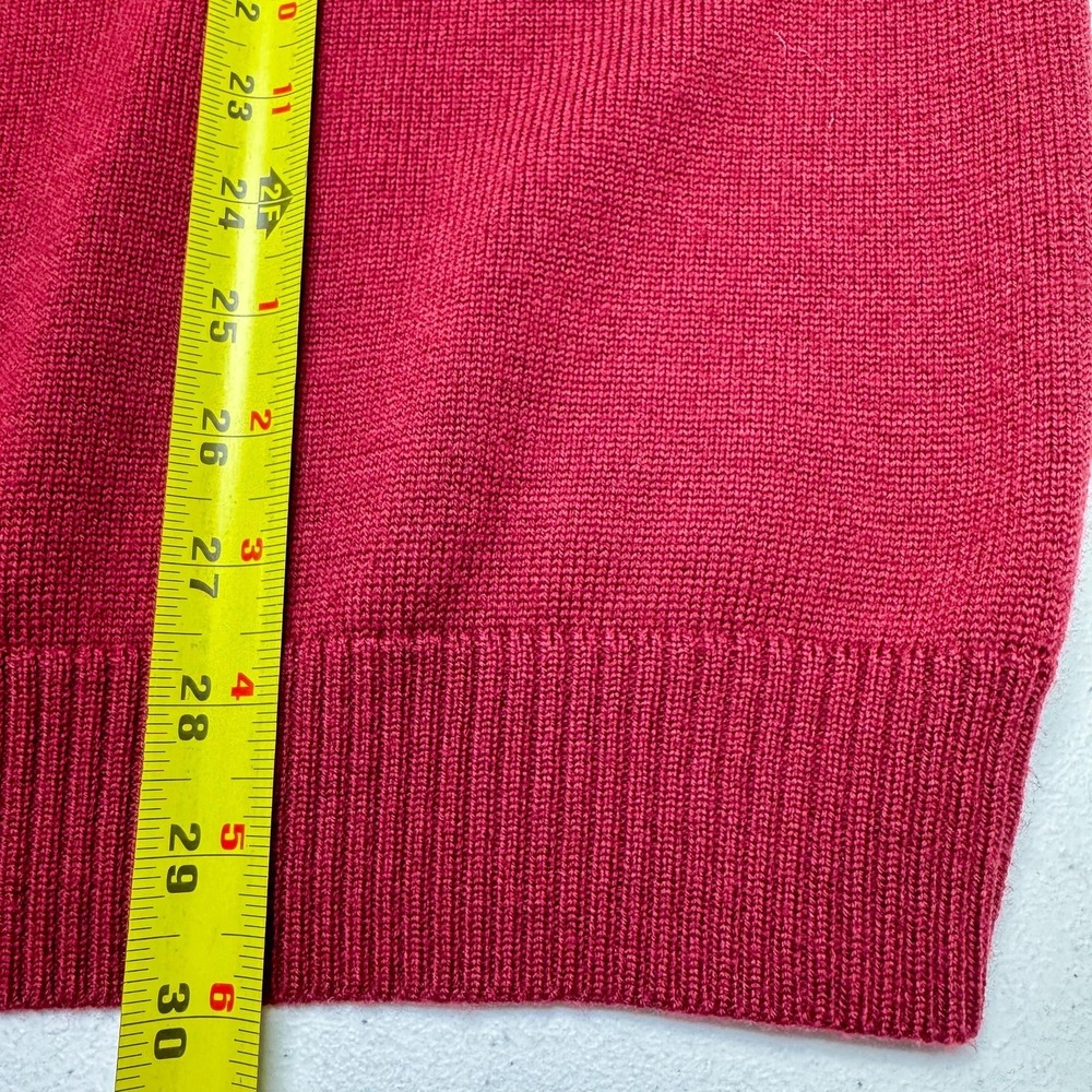 Brooks Brothers Sweater‎ Mens XL Red Merino Wool Henley Mock Neck Pullover Knit - Picture 7 of 8